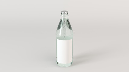 Mock up of water bottle with blank label