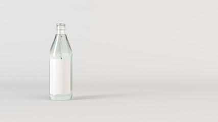 Mock up of water bottle with blank label