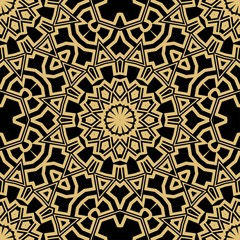 Beautiful tablecloth. Seamless lace pattern with geometric, floral element. Vector illustration.