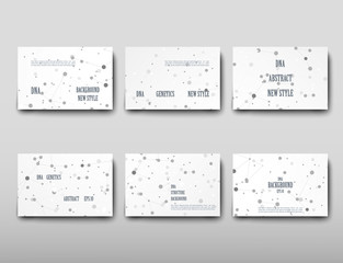 DNA abstract geometric background, layout in A4 set technology brochure flyer design template vector shadow