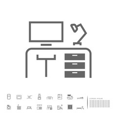 computer desk working room