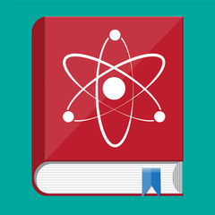 Science book and atom logo.