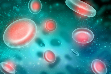 3d rendering red streaming blood cells background
