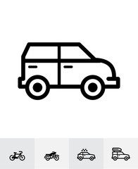 Transportation and Vehicles Icons with White Background