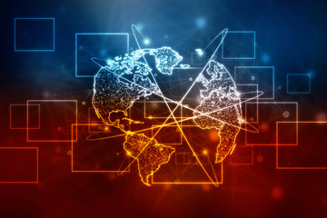 2d illustration world map abstract background