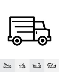 Transportation and Vehicles Icons with White Background