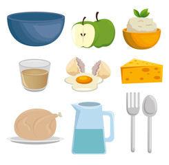 healthy food menu icons