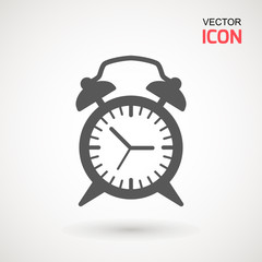 Alarm Clock icon vector, Flat design style. Simple watch icon. Wake up, get up concept, Time sign isolated on white background.