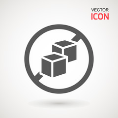 No Sugar free vector icon. Vector sugar cubes in circle icon for no sugar added product package design.