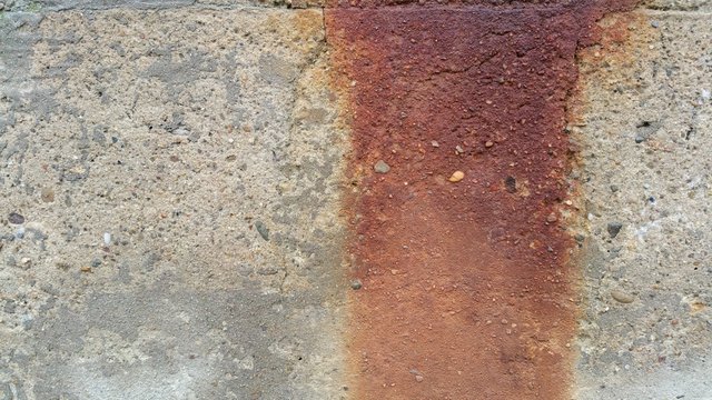 Rust Stain On Concrete Wall