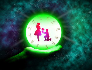 Fototapeta premium Crystal ball on the hand
