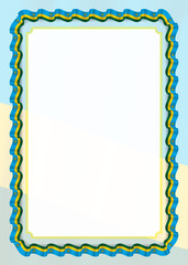 Frame and border of ribbon with Rwanda flag, template elements for your certificate and diploma. Vector