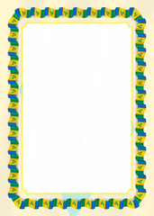 Frame and border of ribbon with Saint Vincent and the Grenadines flag, template elements for your certificate and diploma. Vector