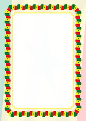 Frame and border of ribbon with Senegal flag, template elements for your certificate and diploma. Vector
