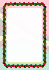 Frame and border of ribbon with Vanuatu flag, template elements for your certificate and diploma. Vector