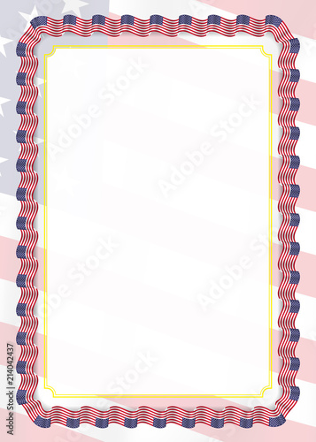 frame and border of ribbon with united states flag template united states flag template