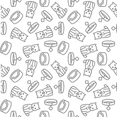 dog outline icon seamless pattern them for use as wrapping paper