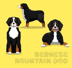 Dog Bernese Mountain Dog Cartoon Vector Illustration
