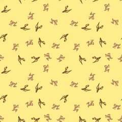 Military camouflage seamless pattern in yellow, beige and brown colors