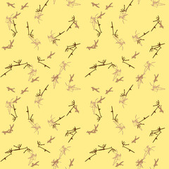Military camouflage seamless pattern in yellow, beige and brown colors