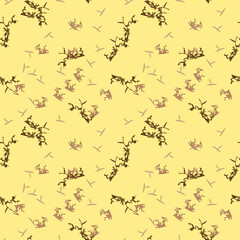Military camouflage seamless pattern in yellow, beige and brown colors