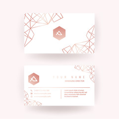Luxury business card with marble background and modern texture vector template