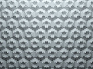3d render abstract background made of repeatable hexagonal geometric shapes. Pattern ornament.