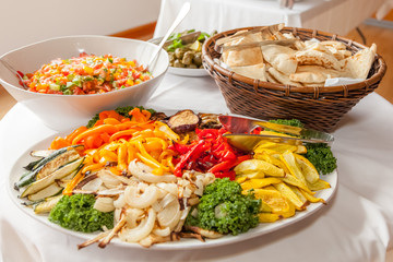 crudites platter colorful vegetables set up for a party