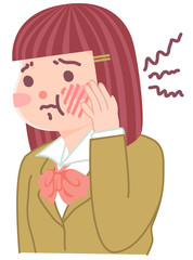 歯痛で悩む女の子