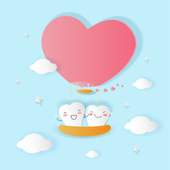 teeth with hot air balloon