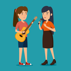 musician couple in concert