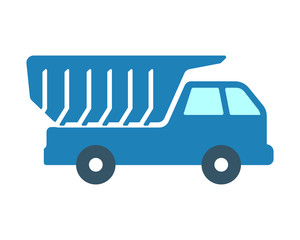 blue truck vehicle conveyance transport transportation logo image vector icon