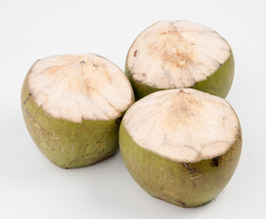 Coconut fruit on white background