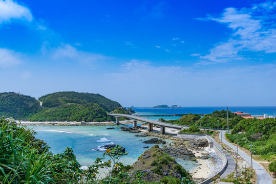沖縄県 慶留間島 アジャヌムトゥ展望台からの景色