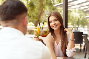 Two people in cafe enjoying the time spending with each other