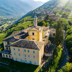 Valtellina (IT) - Sondrio - Frazione S. Anna - Vista aerea del Convento di San Lorenzo