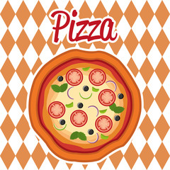 delicious italian pizza label