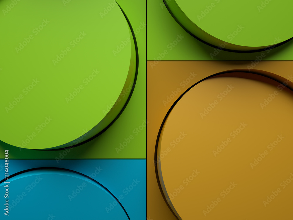Poster 3d render abstract background made of repeatable semispheres in box geometric shapes with cutout. Pattern ornament.