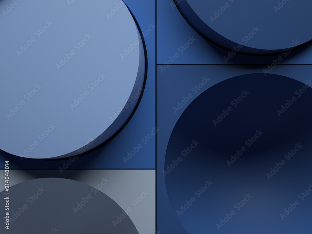 Poster 3d render abstract background made of repeatable semispheres in box geometric shapes with cutout. pa