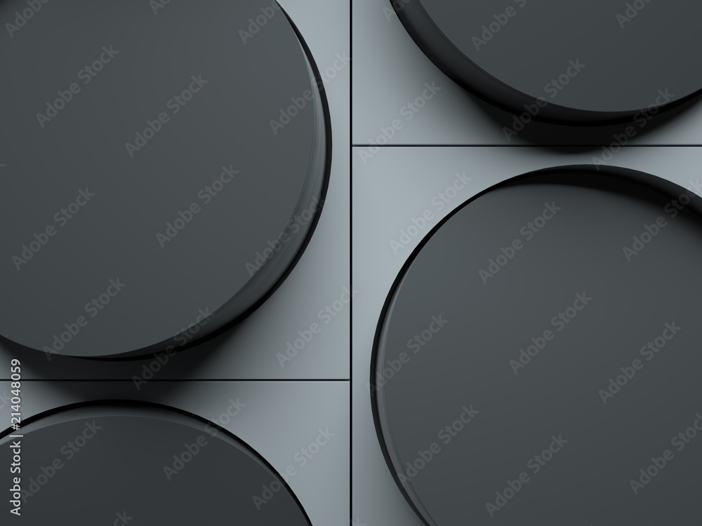 Poster 3d render abstract background made of repeatable semispheres in box geometric shapes with cutout. pa