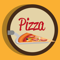 delicious italian pizza portion in spatula