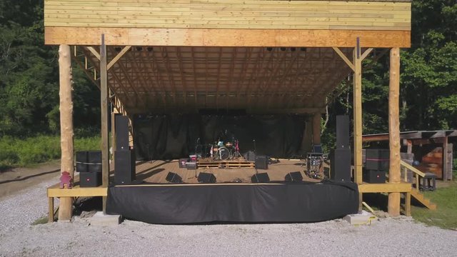 Big Empty Wooden Stage in the middle of the Woods