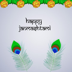 Obraz premium Illustration of background for the occasion of hindu festival Janmashtami celebrated in India
