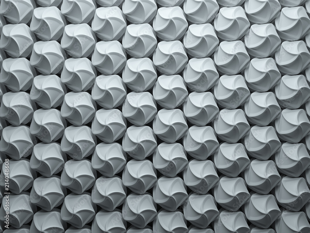 Aufkleber .3d render abstract background made of repeatable geometry shapes . pattern ornament.