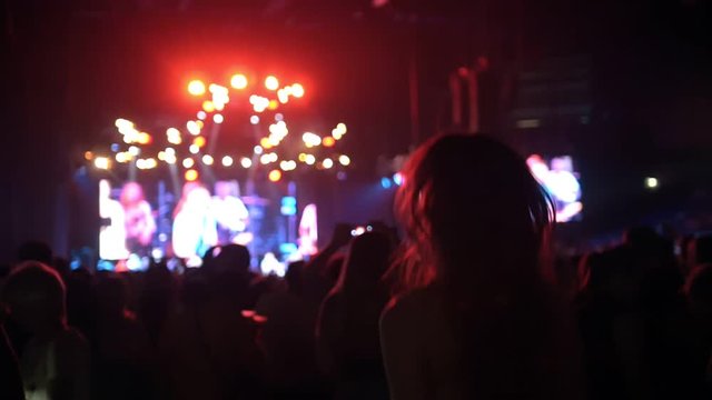 Spectators at the concert - slow-motion