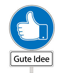 Daumen Gute Idee Schild, Daumen hoch, Feedback Daumen, Like Daumen,
Vektor Illustration isoliert auf weißem Hintergrund