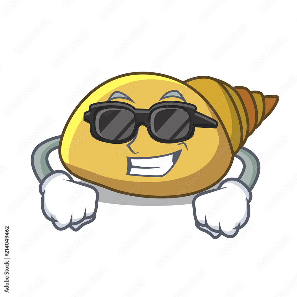 Sticker Super cool mollusk shell character cartoon