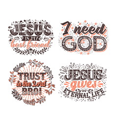 Fototapeta premium Christian typography and lettering. Illustrations of biblical phrases.