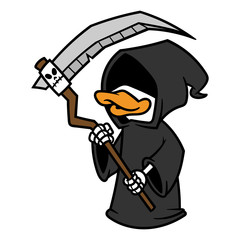 Fototapeta premium Cartoon Grim Reaper Duck