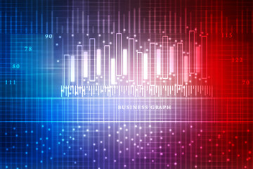 2d rendering Stock market online business concept. business Graph 